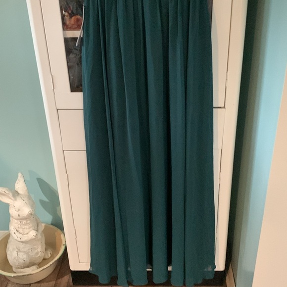 Azazie sz 8 bridal formal gown nwt Blaine style pine color BEAUTIFUL! - Picture 5 of 11